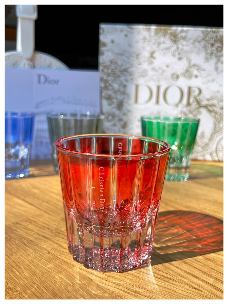 Dior colored glass set of 2 pieces